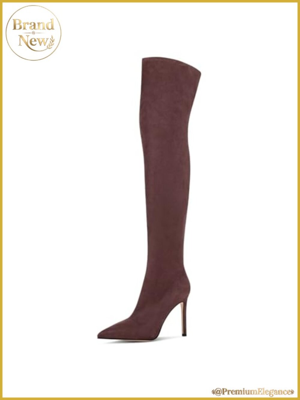 Women's Over the Knee Suede High Heel Boots Pointed Toe Thigh High Stretch Fall